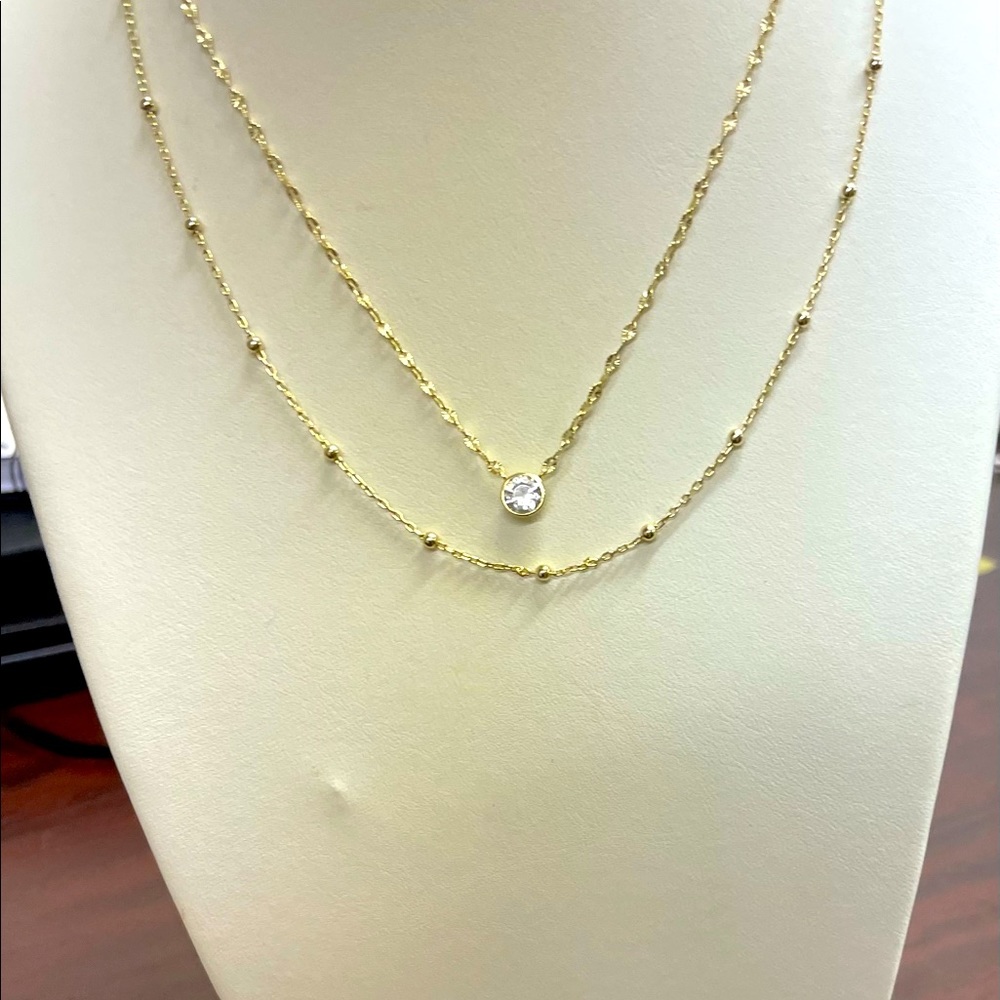 Sterling Silver Gold Plated Layered Necklace